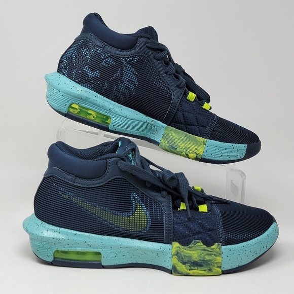 Nike LeBron Witness 8 Armory Navy Green Frost Shoes Mens Size 4.5 FB2239-402 New - Picture 2 of 11